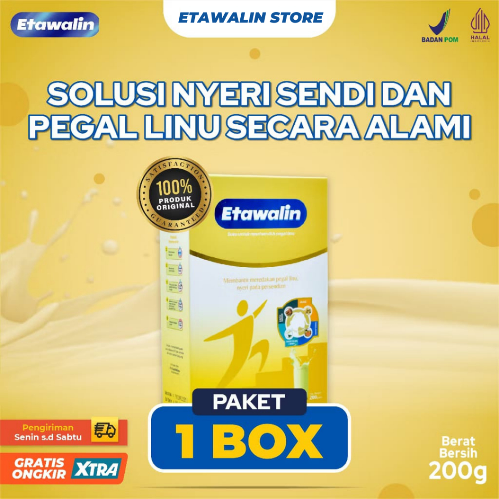 

Etawalin Susu Kambing Etawa Nyeri Sendi dan Asam Urat Paket 1 Box