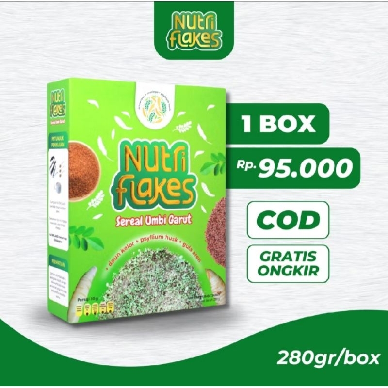 

Nutriflakes Sereal Umbi Garut Atasi Masalah Asam Lambung. Maag. GERD. Paket 1 Box Original