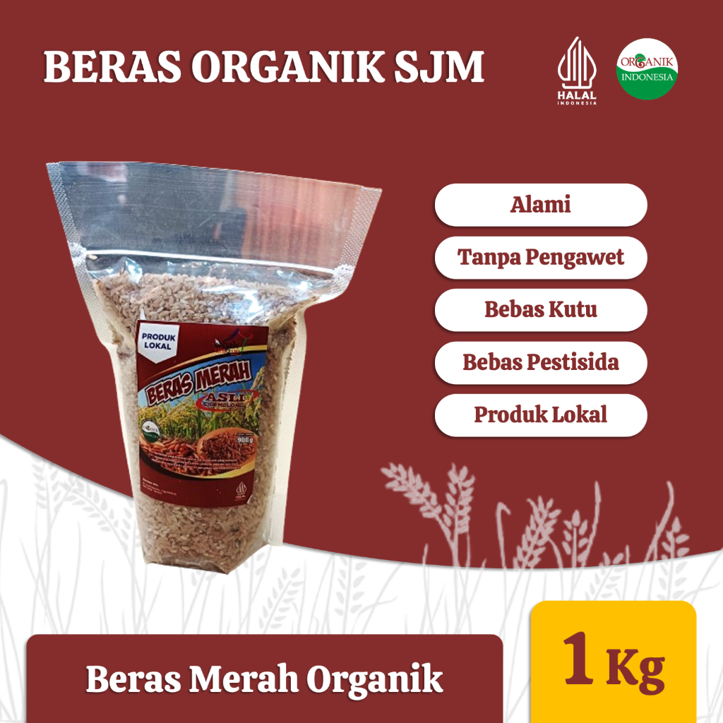 

Beras Merah Organik SJM Ukuran 1 Kg Tersertifikasi Organik dan Halal