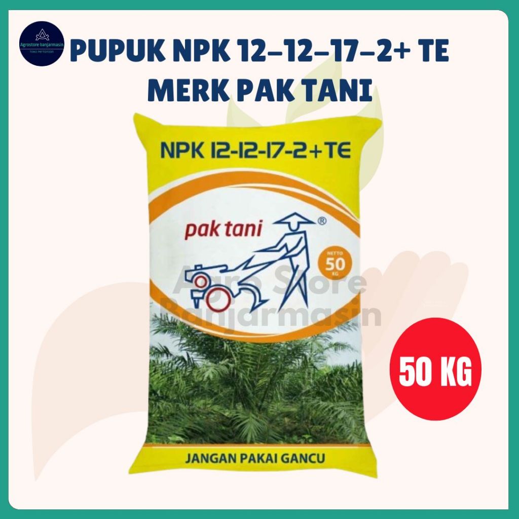 Pupuk NPK 12 12 17 2 TE Pak Tani kemasan 50Kg