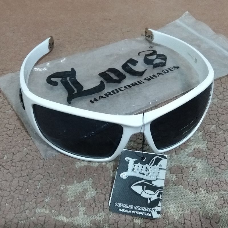 kacamata locs original putih utk sepeda / motor / lari / running / lowrider low rider. rare