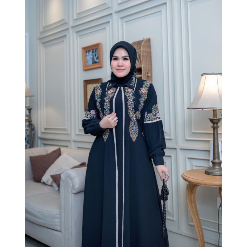 Gamis bordir kerah