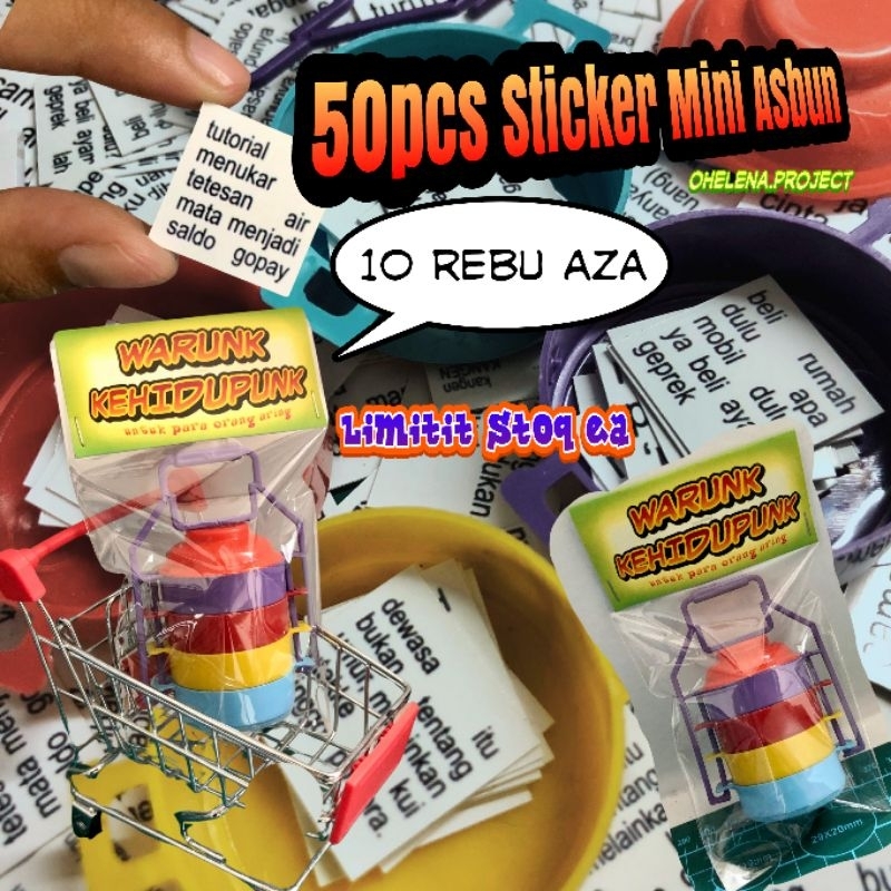 

50-100 PCS STICKER MEME ASBUN MINI RANTANG STIKER PACK KARTUN LUCU