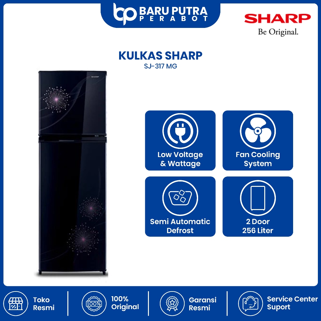 Kulkas Sharp 2 Pintu SJ-317MG SJ-317MG DB/DP