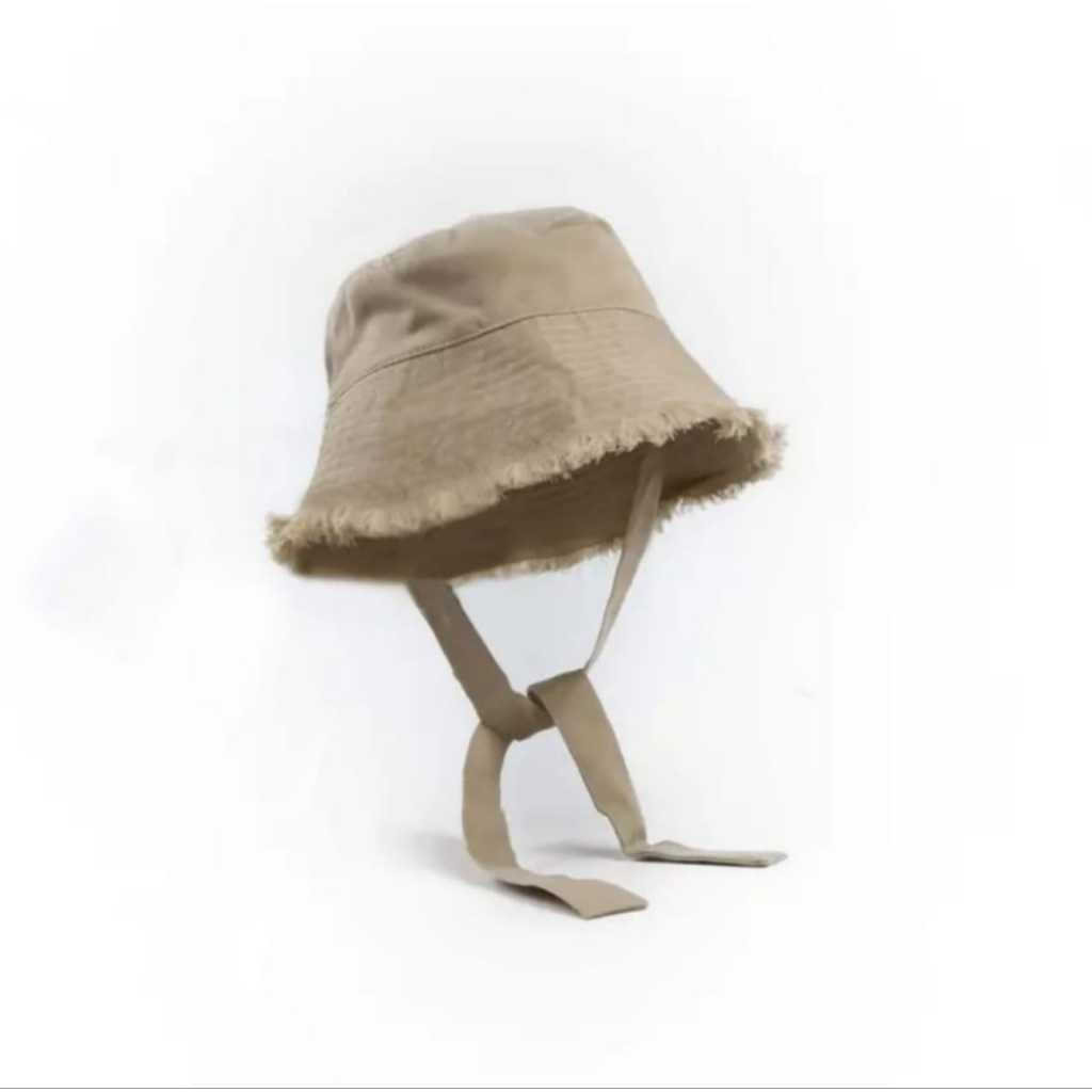 TOPI BUCKET WIDE LEBAR BESAR RAWIS TALI PANJANG / BUCKET SELEBGRAM WANITA / BUCKET HAT  PANTAI KOREA