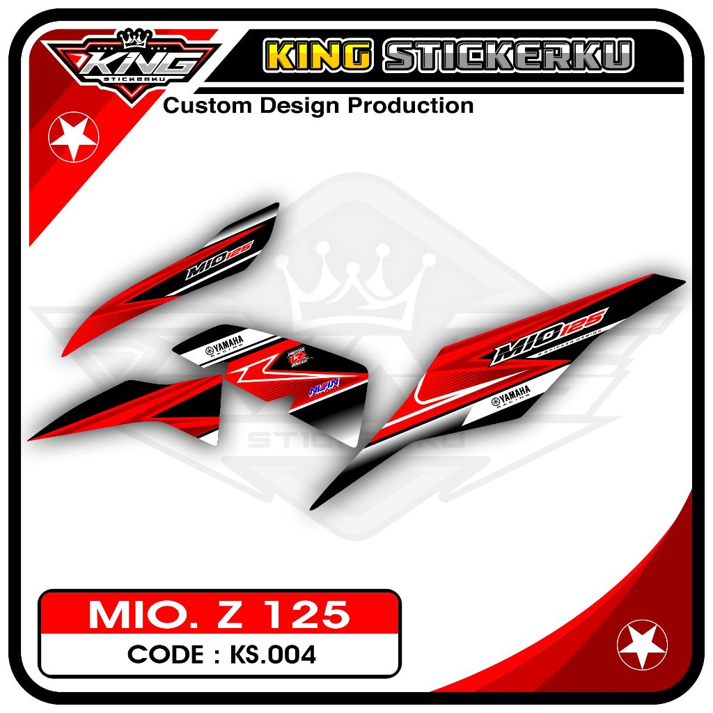 Striping Stiker MIO Z 125 / Mio Z / Mio 125 - Striping MIO M3 / Mio Z / Mio 125 Desain Racing KS.04