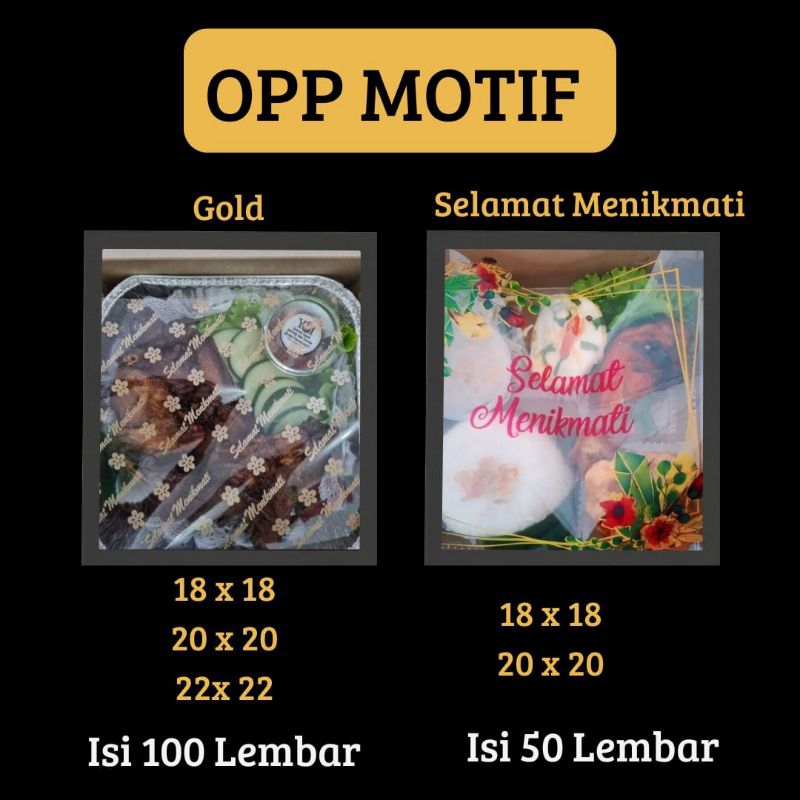 [ISI 50 lbr] PLASTIK SELAMAT MENIKMATI ISI 50 LEMBAR / SELAMAT MAKAN / TUTUPAN NASI KOTAK DUS KUE DL