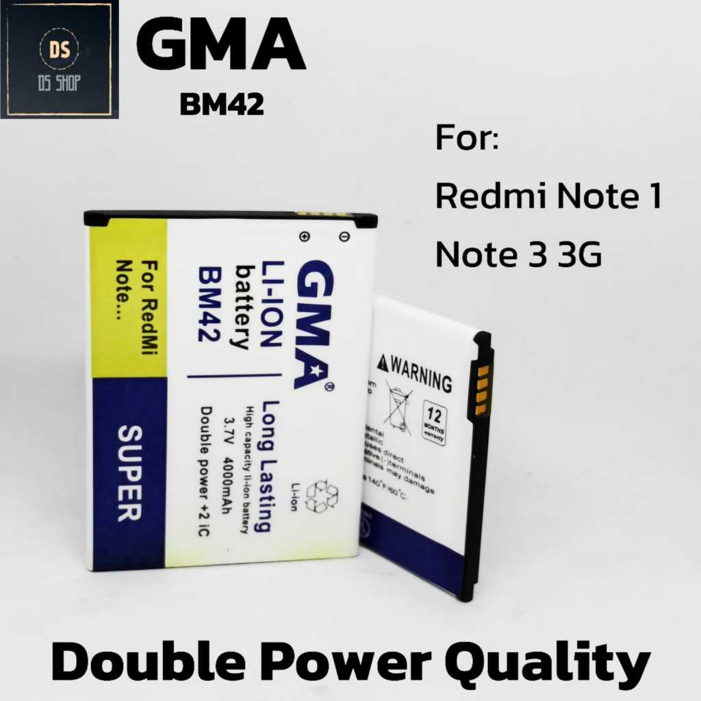 Baterai HP BM42 For Xiaomi Redmi Note 1 / Note 3 3G Battery Batre Double Power Quality