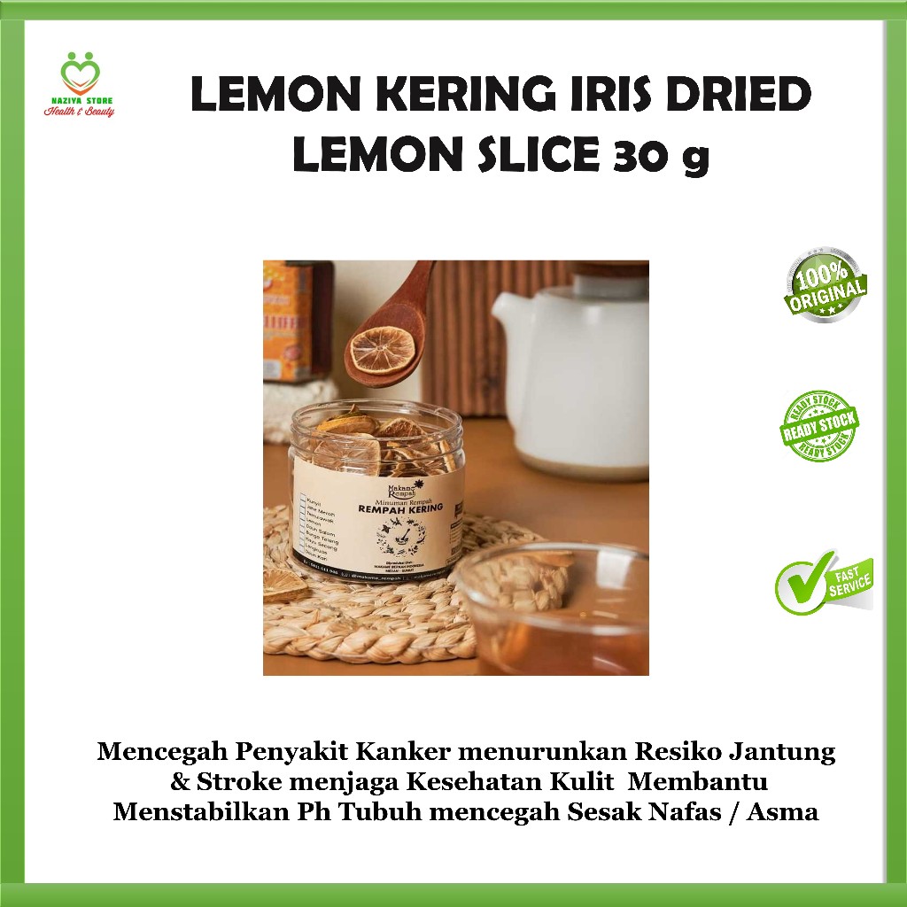 

Lemon Kering Iris - Dried Lemon Slice 30 Gram - Mengontrol Berat Badan - Minuman Diet