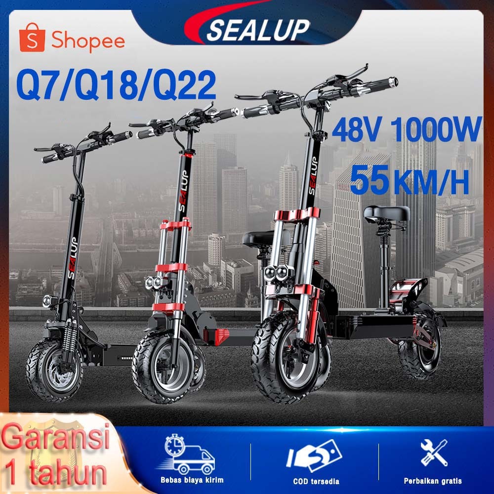 sepeda listrik lipat SEALUP Q7/Q18/Q22 Skuter Listrik dewasa 12inch ban tubeless 1000W 500W Electric
