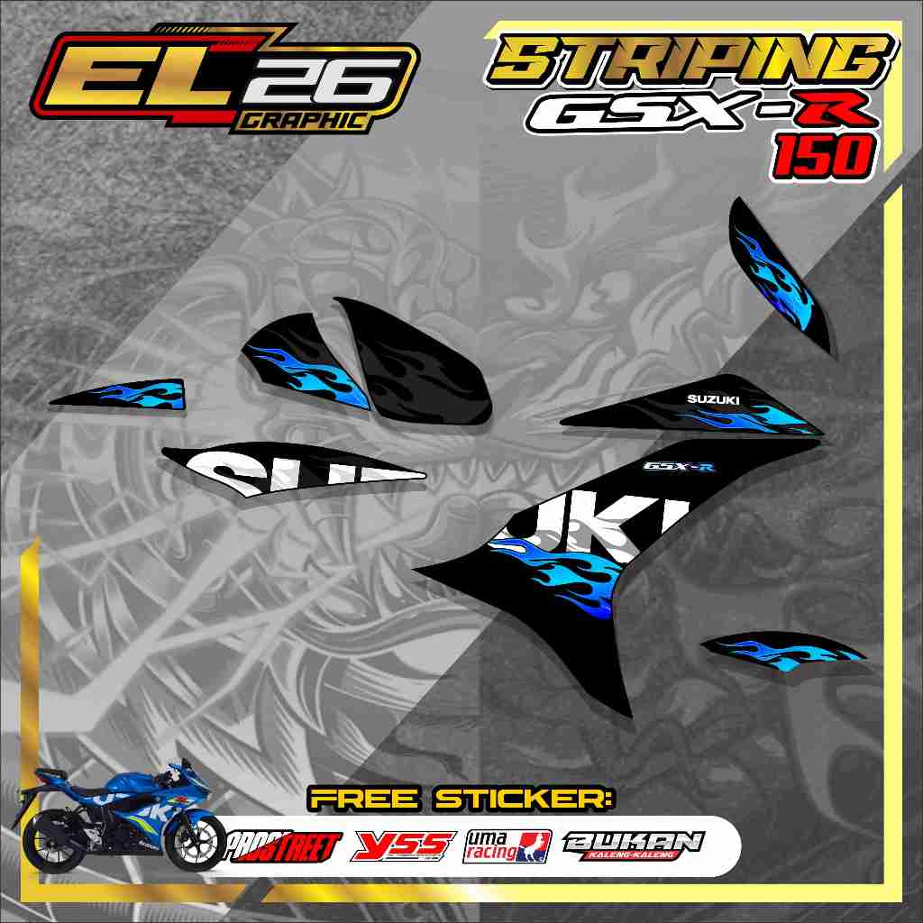 653 STRIPING STICKER GSX-R 150 - STICKER GSX-R 150 MOTIF API