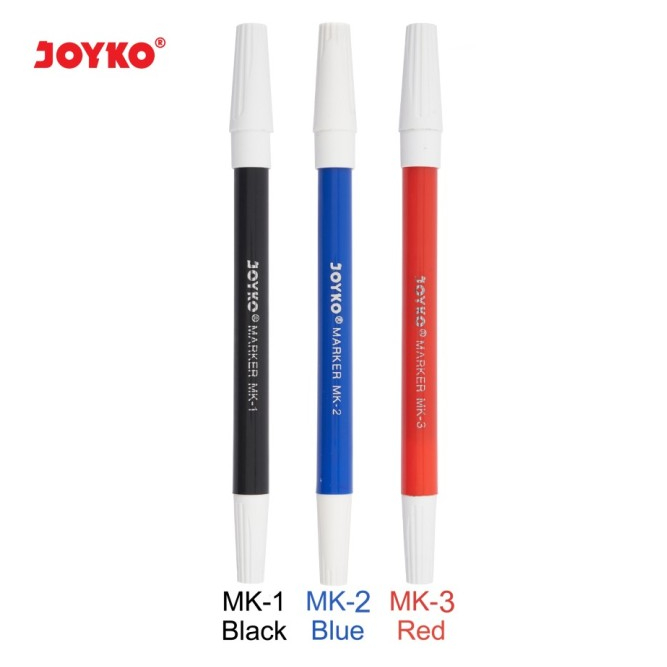 

[1 Pcs] Spidol Marker Kecil Joyko Hitam Biru Merah / Penanda Pen Spidol Marker Joyko MK-1 MK2 MK3