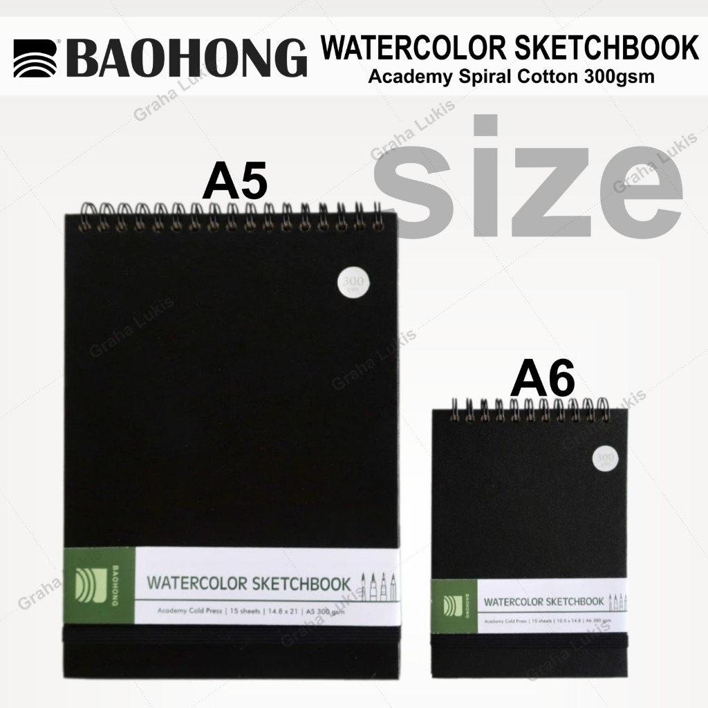 

HJK Baohong Watercolor Sketchbook Academy Spiral Cotton 300gsm