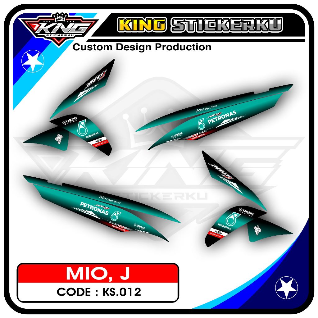 Stiker Mio J - Sticker Striping Motor Mio J Motif Petronas KS.12