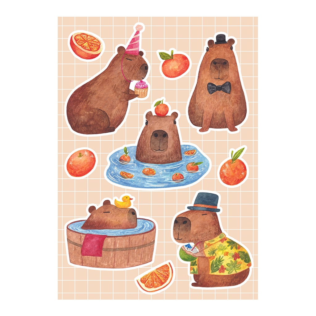 

Capybara - Sticker Set / Stiker / Stiker Journal / Stiker Ilustrasi