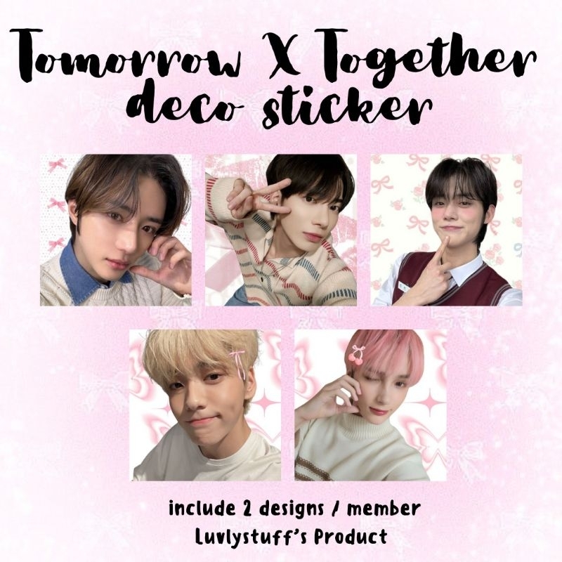 

[Luvlystuff] TXT STICKER DECO || PINK KPOP STICKER TOMORROW X TOGETHER GLOSSY KPOP MAIL