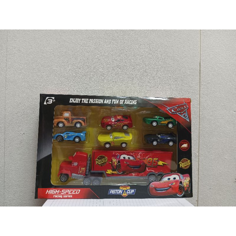 688-k2 mainan Mcqueen truk conatiner set 7pcs