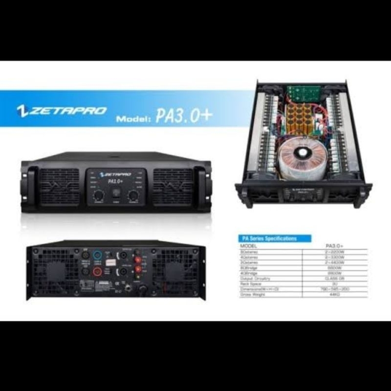 POWER AMPLIFIER ZETAPRO PA 3.0+ 2 x 2200W POWER AMPLI ZETAPRO PA 3.0+