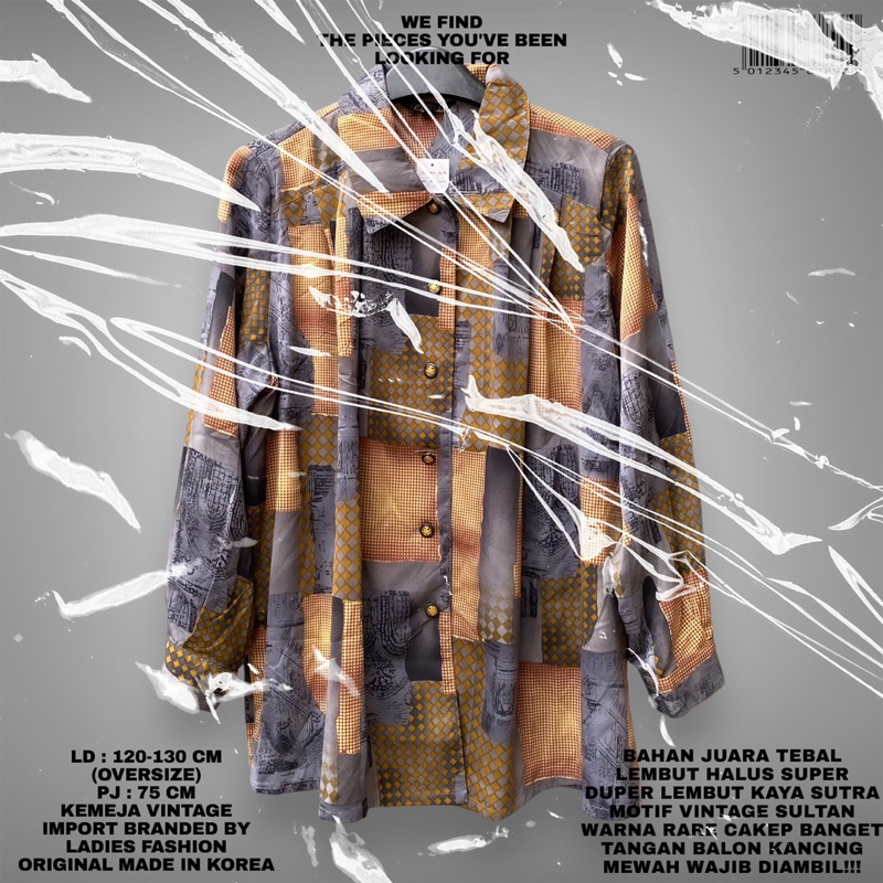 LADIES FASHION ORIGINAL/KEMEJA VINTAGE IMPORT/KEMEJA VINTAGE SULTAN KOREAN LOOK/KOREAN STYLE/KEMEJA 