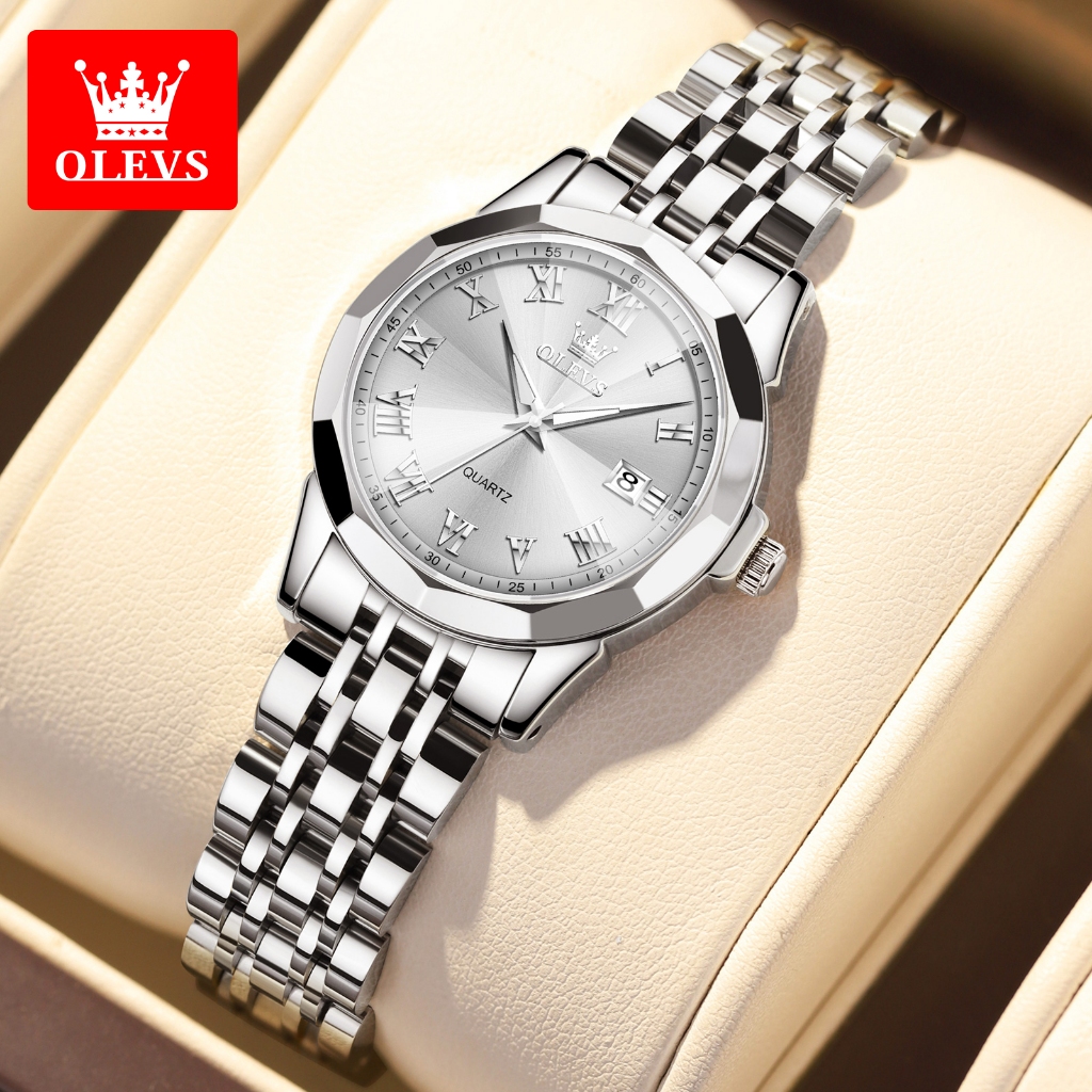 OLEVS Jam Tangan Wanita Anti Air 100% Original Jam Tangan Wanita Kecil Rantai Stainless Steel  Analo