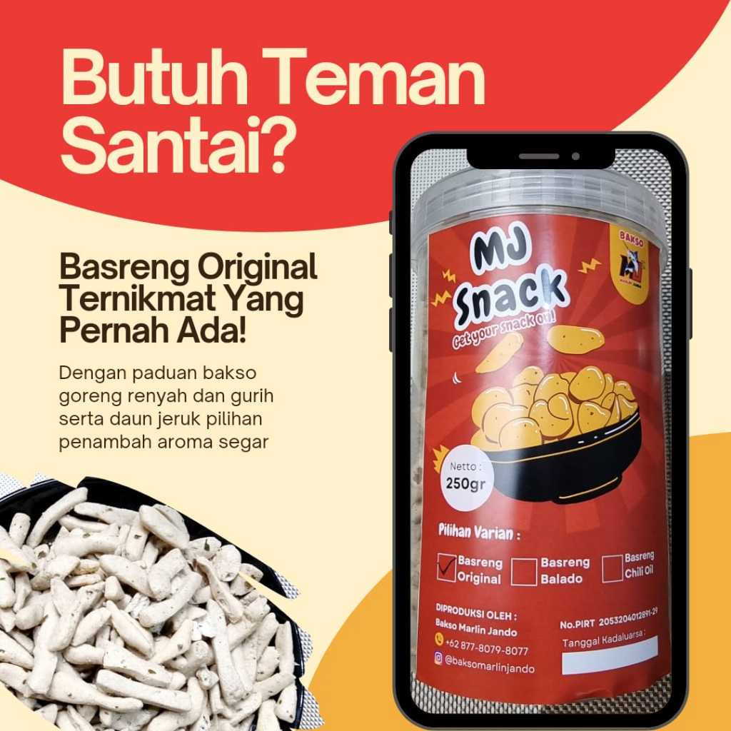 

Basreng Balado Kemasan 250Gr MJ Snack Cemilan Instan