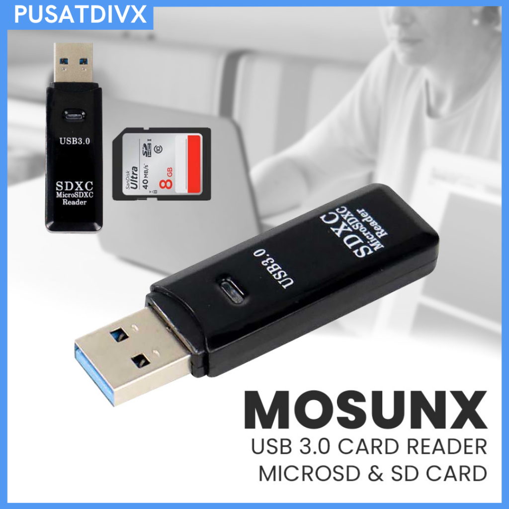 SANJI CARD READER USB 3.0 USB3 SDXC SD CARD MICRO SD MEMORY ADAPTER KAMERA