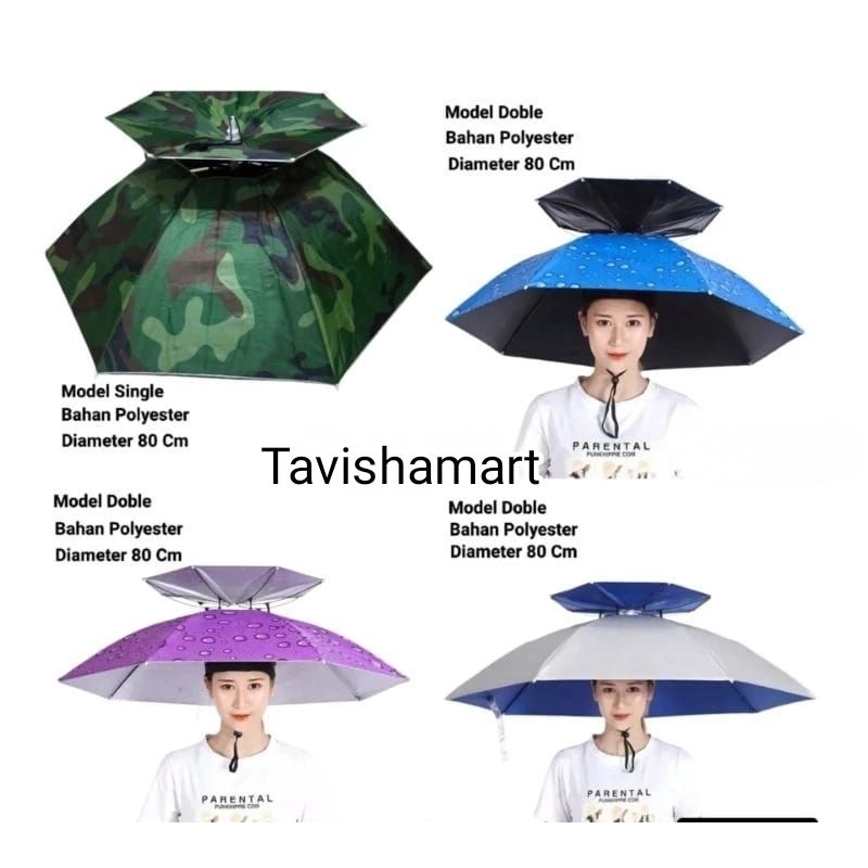 Payung Topi Susun Ukuran Besar Diameter 80 Cm Anti UV Payung Mancing Ukuran Besar Model Susun
