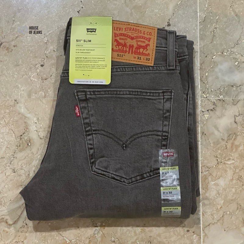 Celana Jeans Pria 511 Original Slim Fit Stretch Grey 511-5537