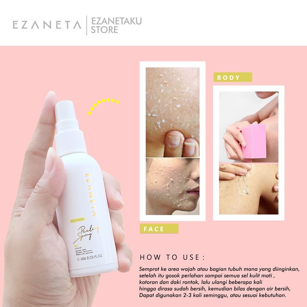 Pembersih daki Face & Body Peeling Spray Peeling Wajah Exfoliating Perontok Daki