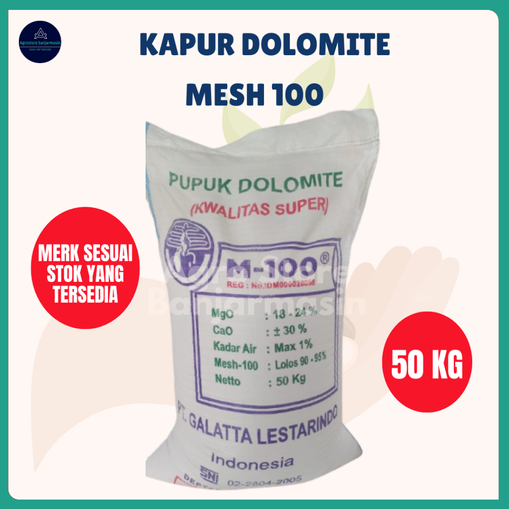 Kapur Dolomite Mesh 100 kemasan 50Kg