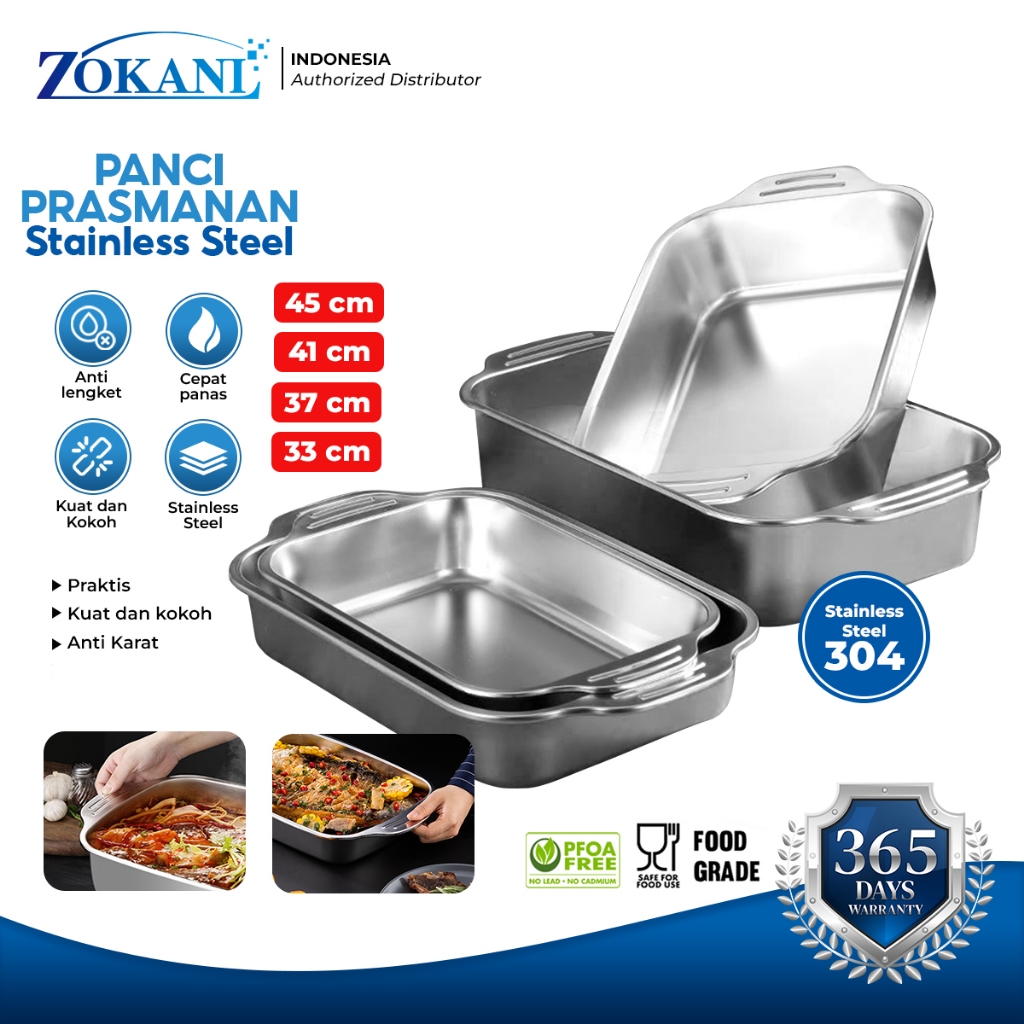 ZOKANI Wadah Prasmanan Catering Stainless Steel Wadah Saji Lauk