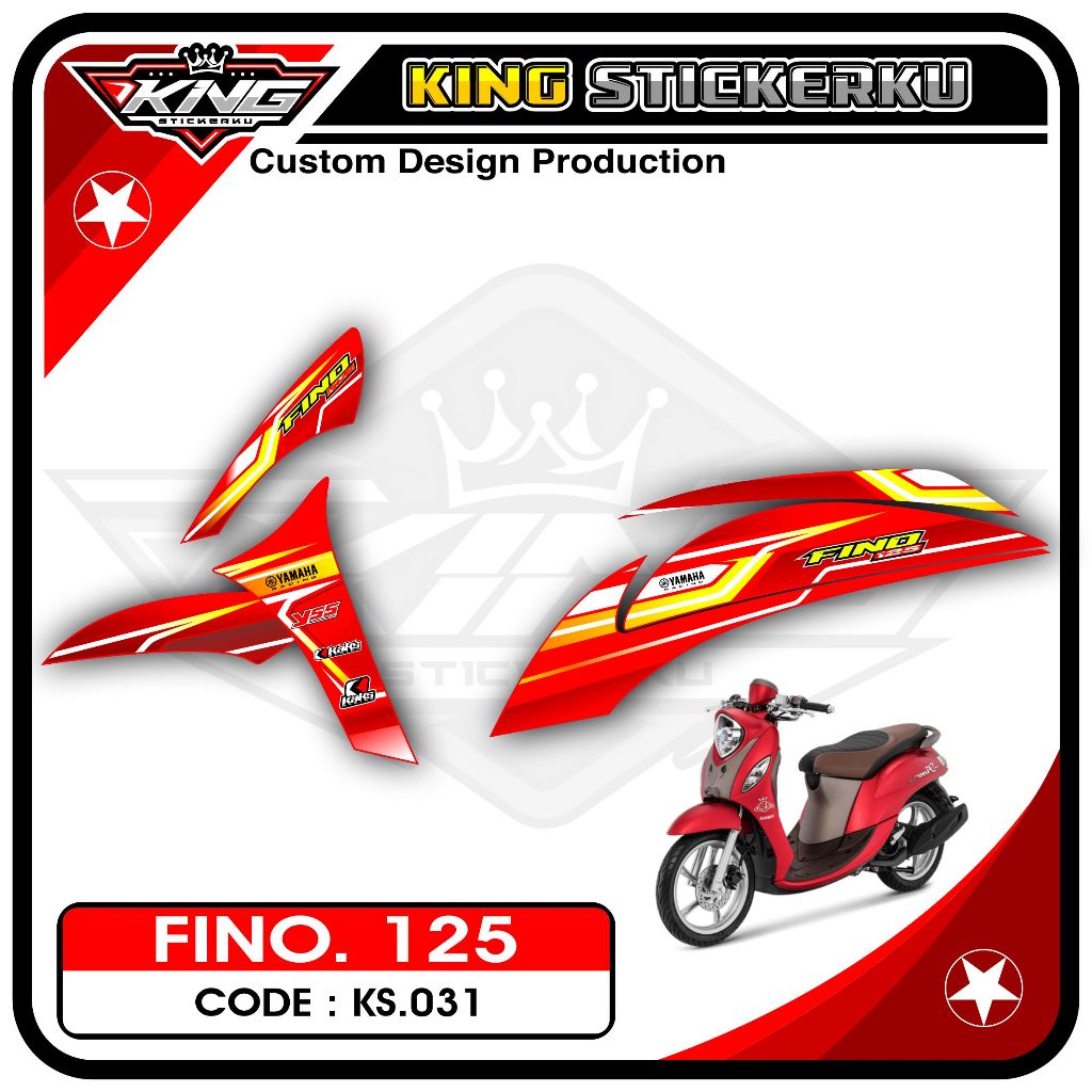 Stiker Fino 125 / Grande - Sticker Striping Aksesoris Motor Fino 125 / Grande Desain Racing. KS.031