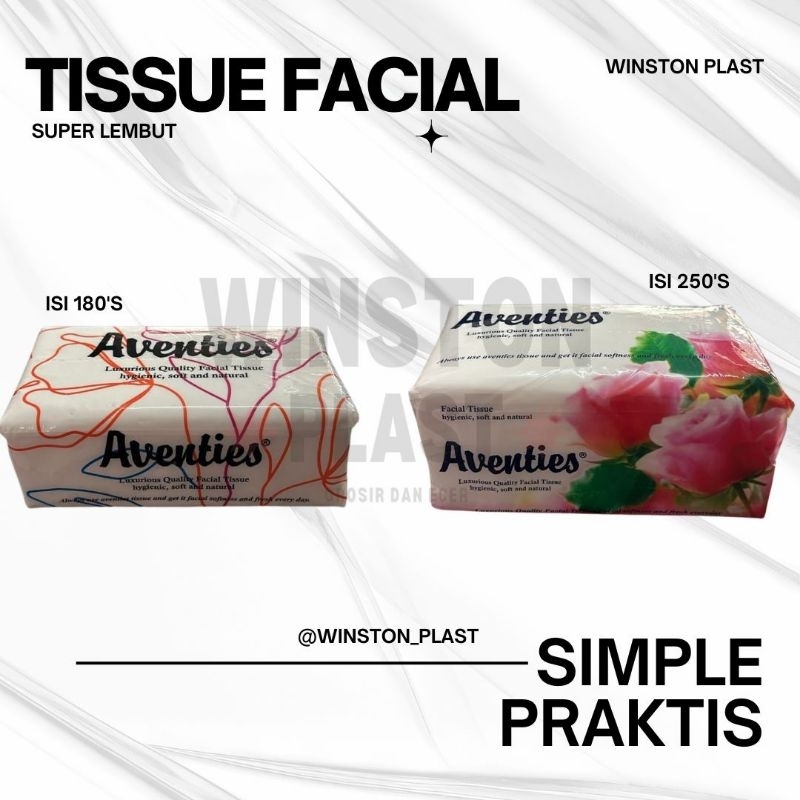 Tissue facial 250's tissue isi 250 lembar Tissue facial 180's tissue isi 180 lembar