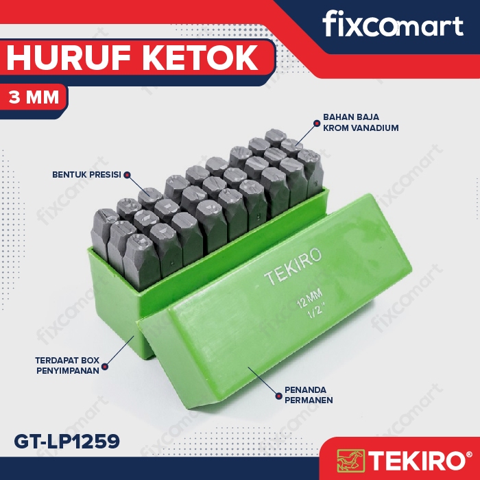 Ketok Huruf Tekiro 3 mm / Huruf Ketok Tekiro