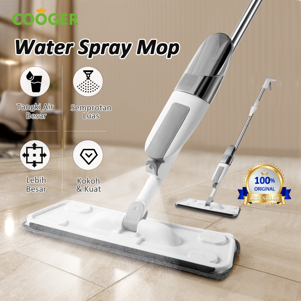 COOGER Alat Pel Lantai New White Spray Mop Automatic Water Tank Alat Pel Semprot Dengan Tangki Isi A