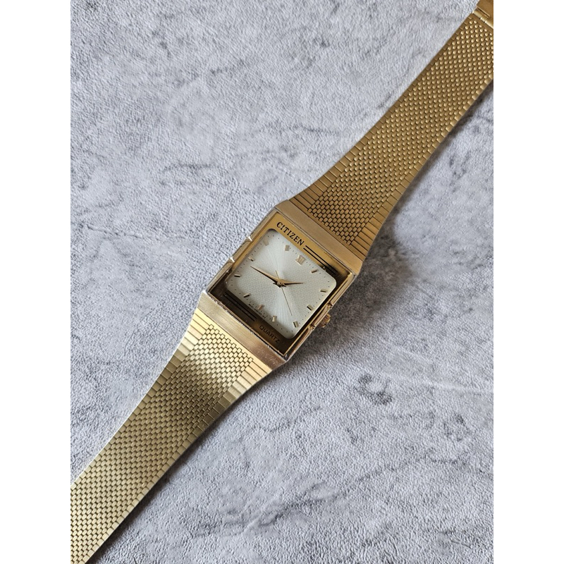 citizen tank square kotak gold jam tangan pria wanita women ladies unisex jdm original rantai formal