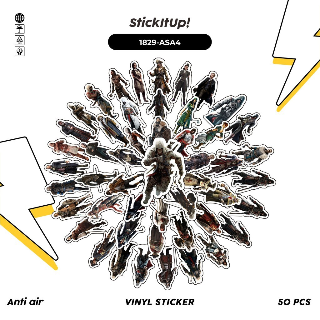 

COD✨ 50 Pcs Stiker ASSASIN'S CR3ED UNIVERSE MIX 04 Lucu Anti Air Untuk Dekorasi Notebook Sepeda Skateboard Handphone DIY