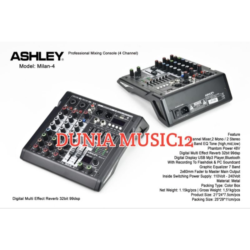 Mixer Ashley Milan 4 Original Mixer Ashley 4 Channel