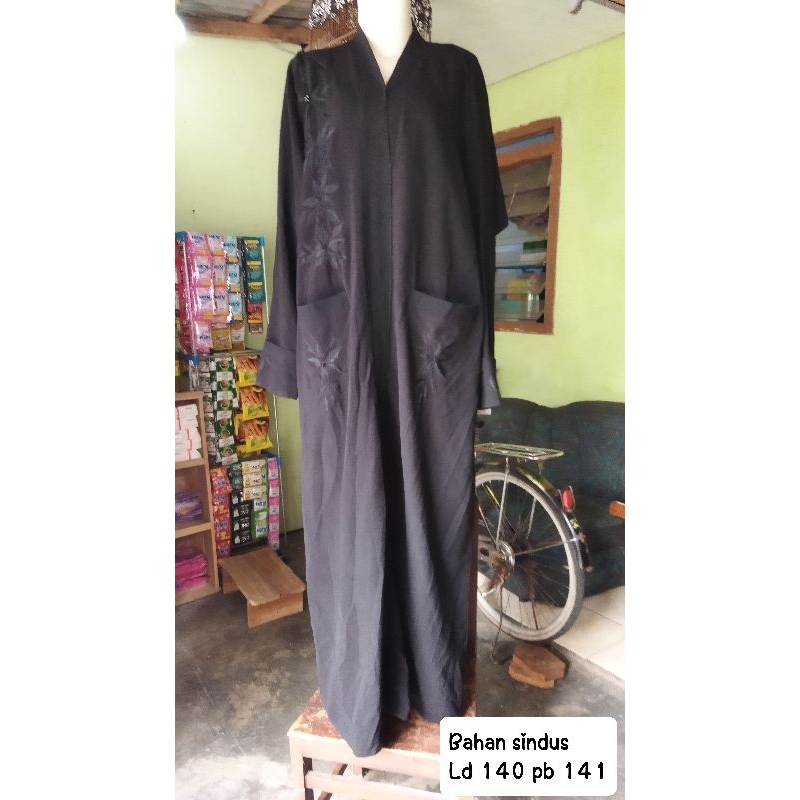 Abaya hitam/abaya bordir/jubah/outer