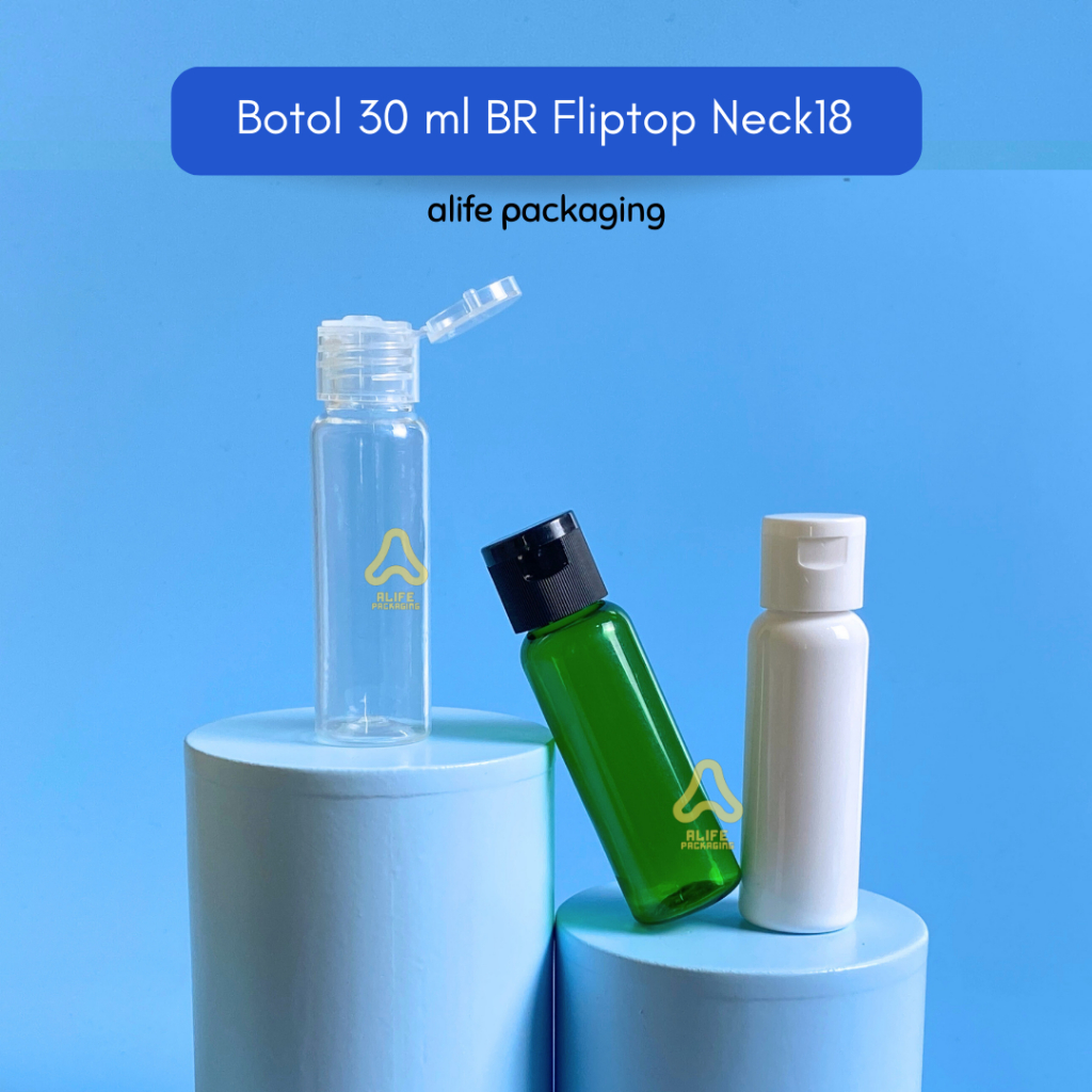 Botol Fliptop 30 ml | Botol PET 30 ml | Botol Plastik 30 ml Fliptop - BR