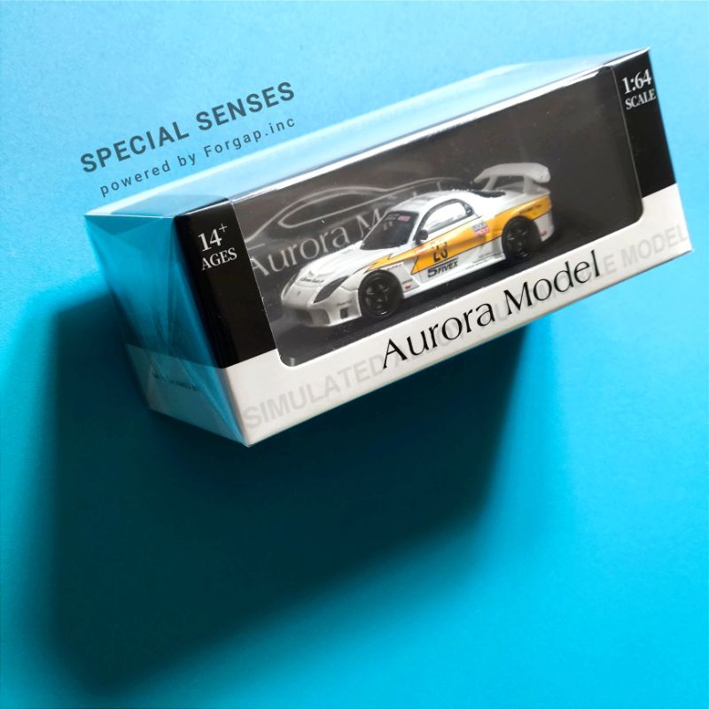 Diecast Aurora Model Mazda RX 7 Veilside Lightning Livery
