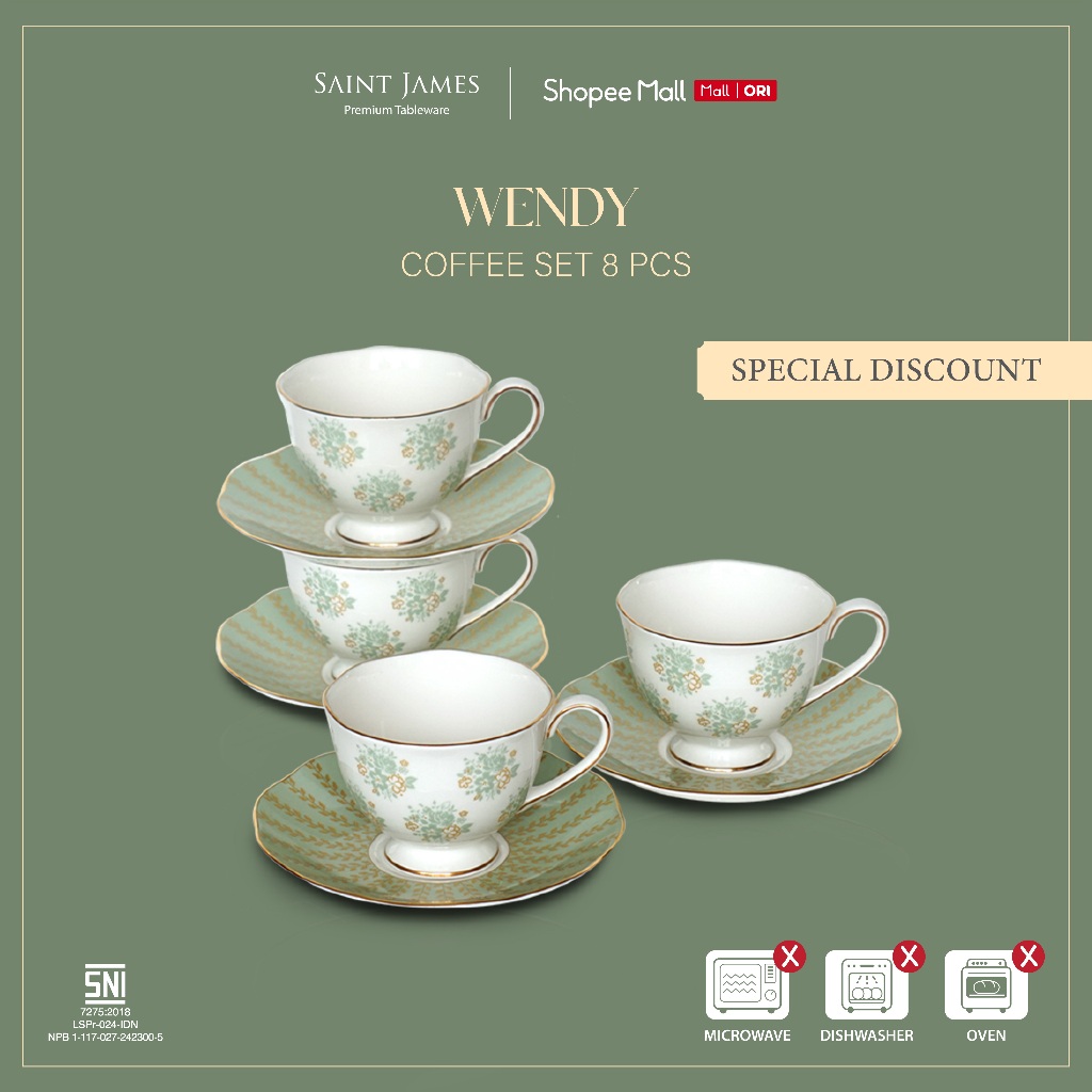 Saint James Wendy Coffee Set 8 Pcs