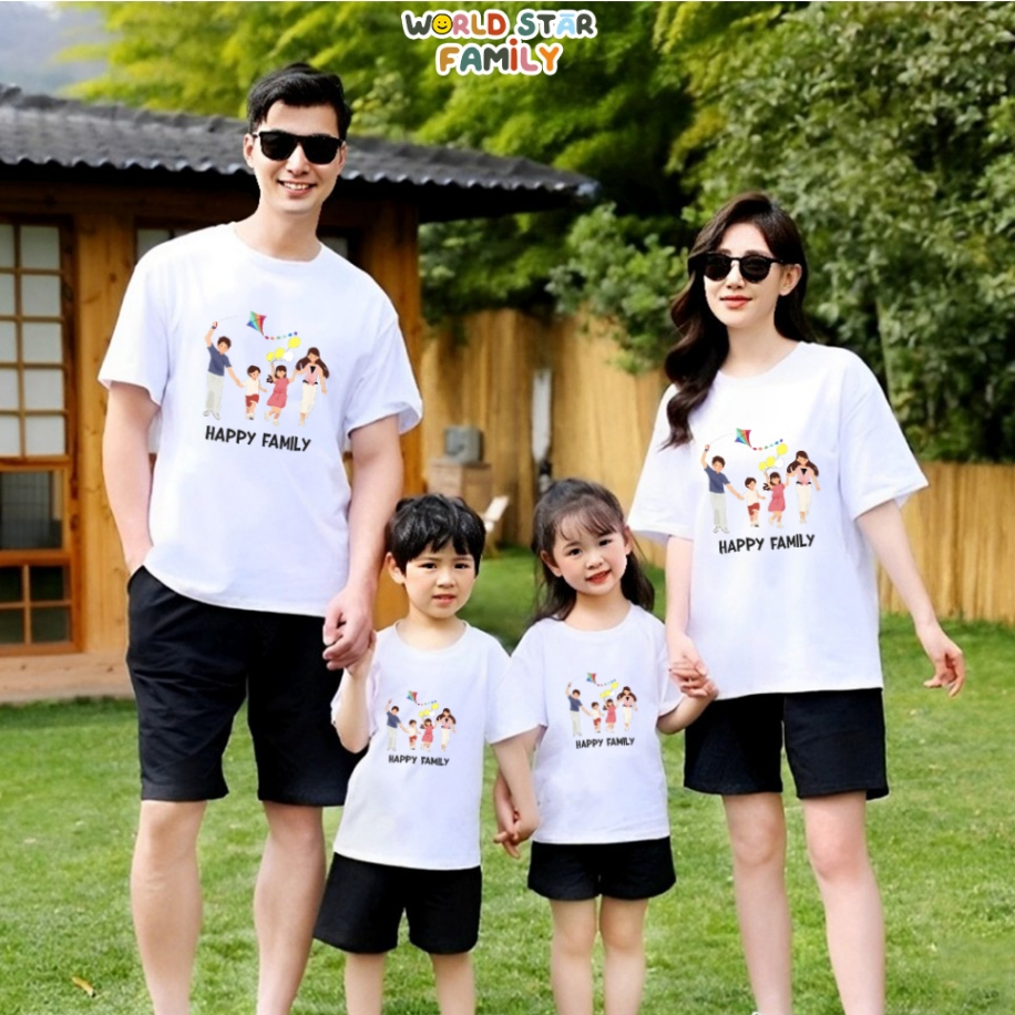 WSF Kaos Couple Keluarga Happy Family Kaos Couple Keluarga  Lucu Kaos Pasangan Kaos Keluarga Baju Ke