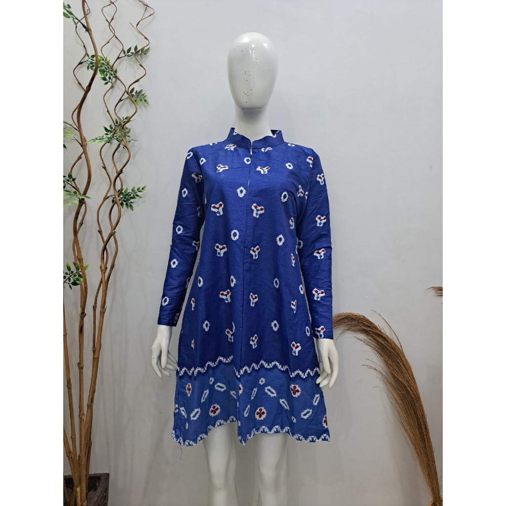 TUNIK BATIK WANITA KAIN JUMPUTAN WARNA HIJAU