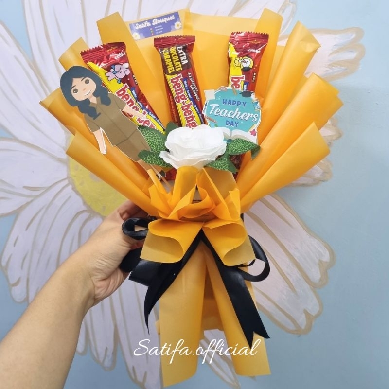 

Bouquet Beng Beng Hadiah Hari Guru / Bucket Snack Gift Teacher's Day / Kado Hari Guru