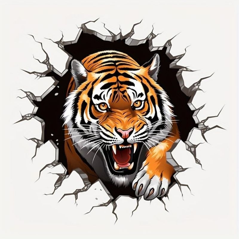 

stiker macan size 15x20 cm print cut