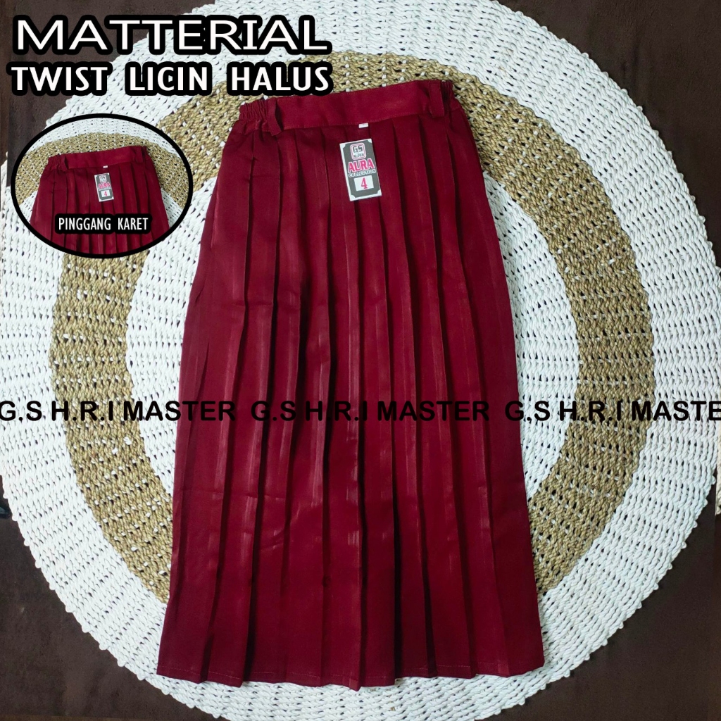 Rok Panjang Sekolah SD Perempuan Rok Remple Licin