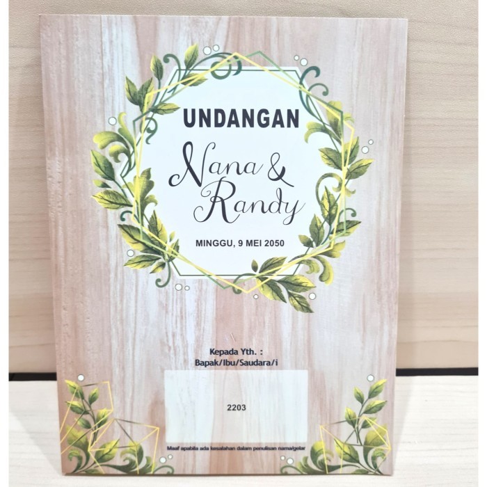 Undangan Pernikahan Model Blanko Rustic kayu elegant premium