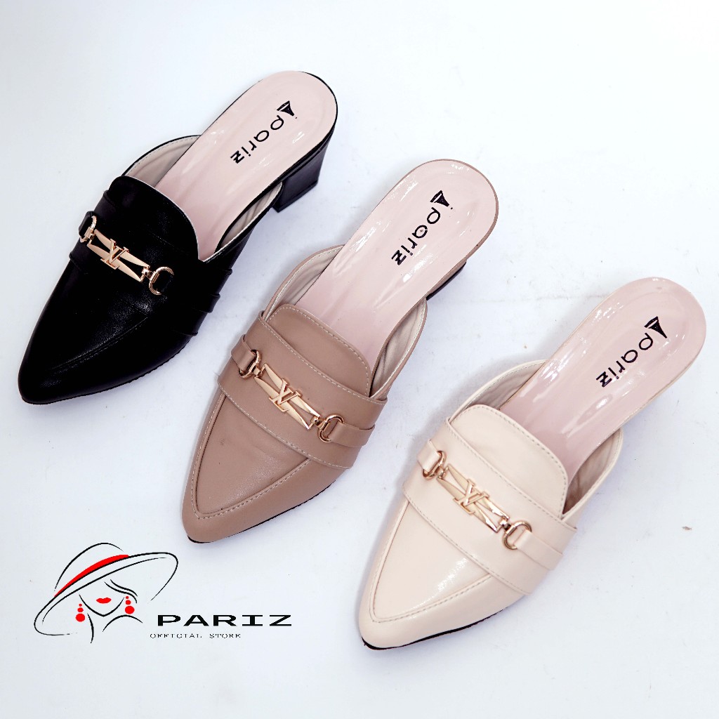 Sandal Slop Wanita Hak Mules
