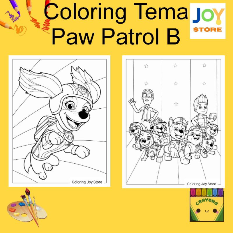 

Kertas Gambar Mewarnai ukuran A4 dan A5 150 gsm - Coloring Paper Tema Paw Patrol B Toko Joy Store